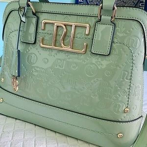 River island green kettle bag